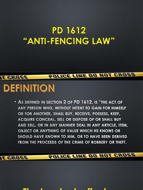 pd 1612 anti fencing law